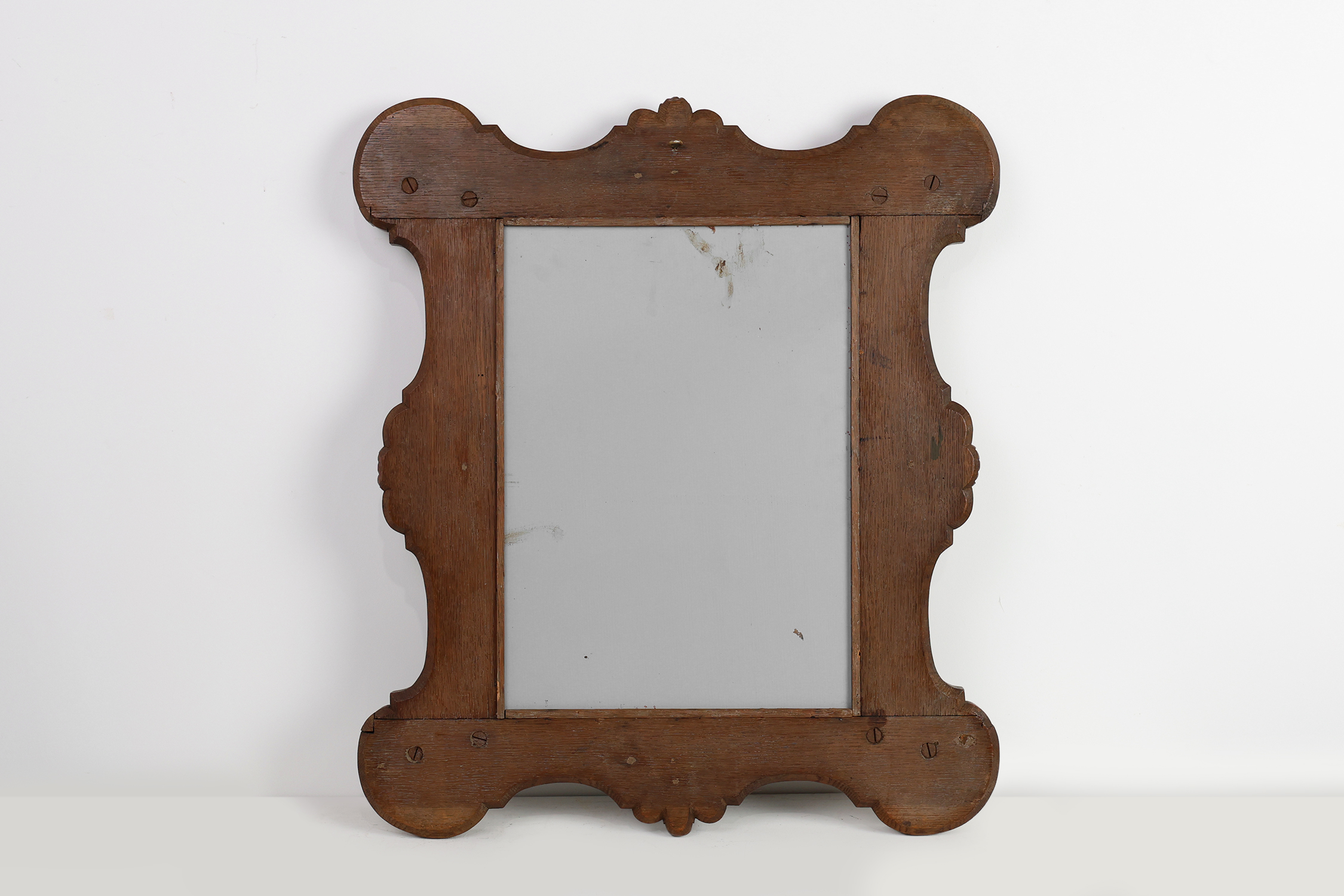 Baroque solid oak carved Wall Mirror, Belgium ca 1900thumbnail